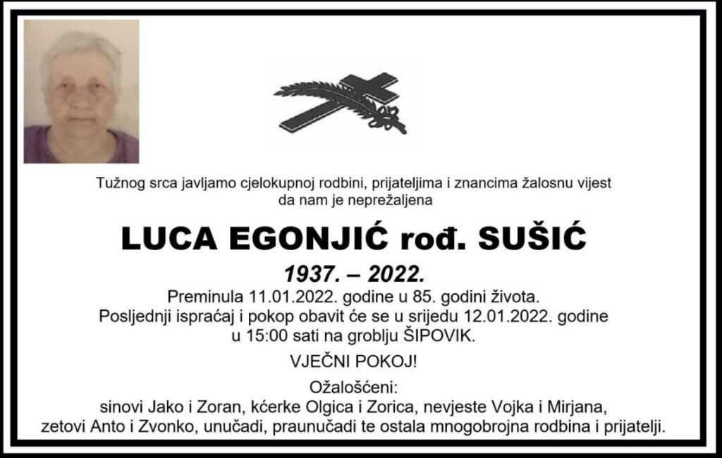 Preminula Luca Egonjić