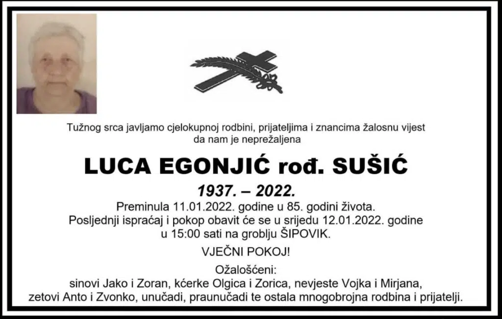 Preminula Luca Egonjić