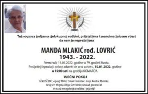 Preminula Manda Mlakić