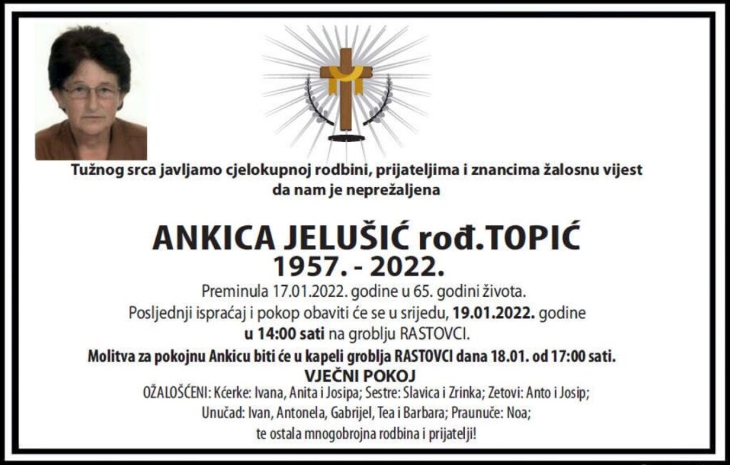 Preminula Ankica Jelušić