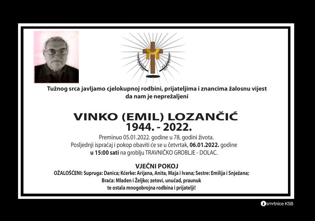 Preminuo Vinko Lozančić
