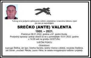 Preminuo Srečko Valenta