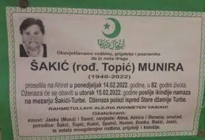 Preminula Munira Šakić