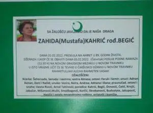 Preminula Zahida Kahrić