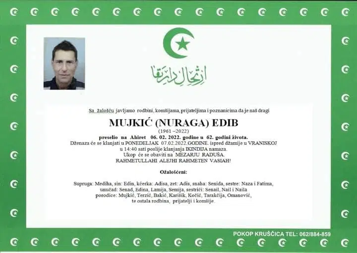 Preminuo Edib Mujkić