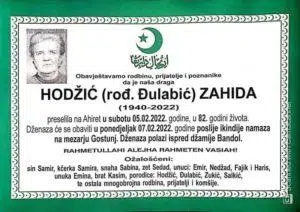 Preminula Zahida Hodžić