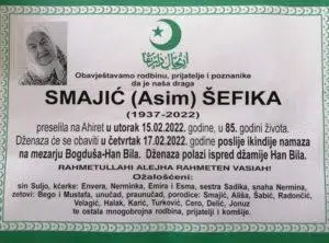 Preminula Šefika Smajić