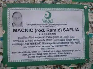 Preminula Mačkić Safija