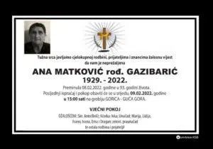 Preminula Ana Matković