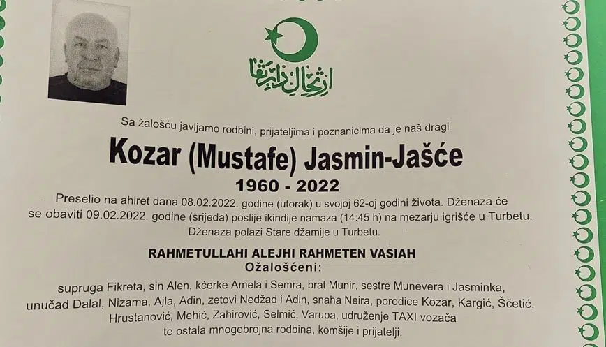 Preminuo Jasmin-Jašće Kozar