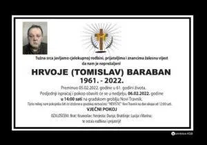 Preminuo Hrvoje Baraban