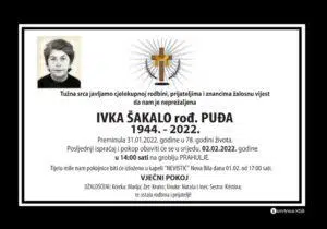 Preminula Ivka Šakalo