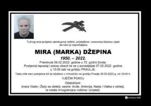 Preminula Mira Džepina