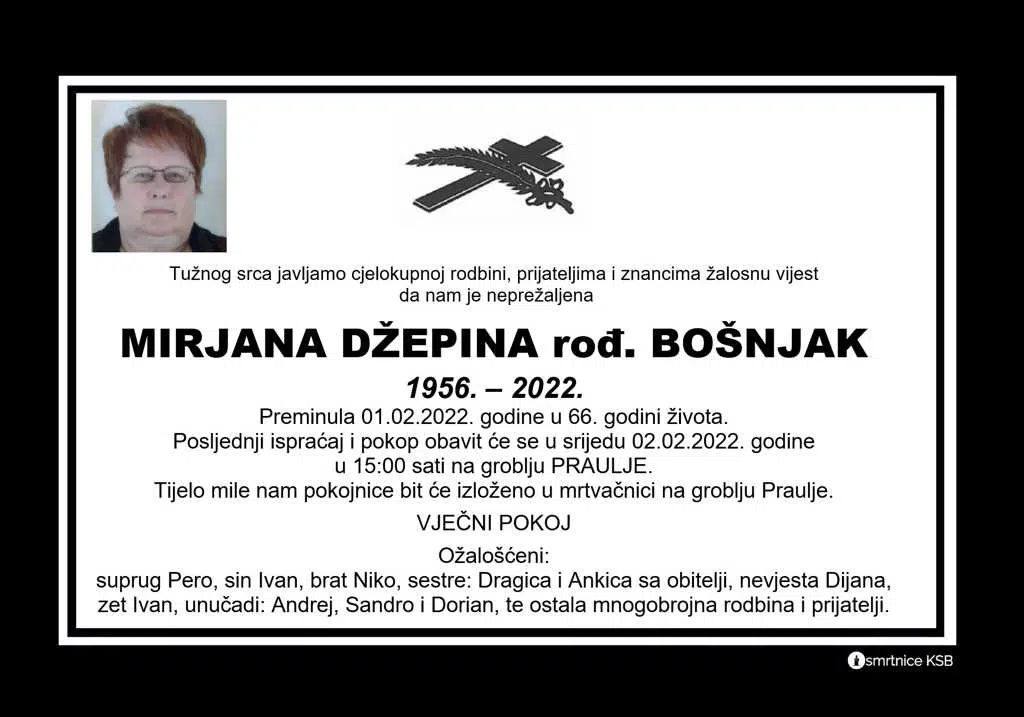Preminula Mirjana Džepina