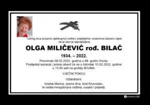 Preminula Olga Miličević