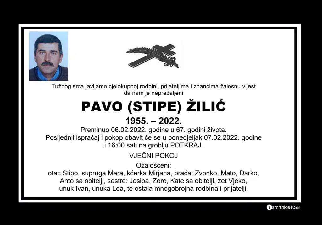 Preminuo Pavo Žilić