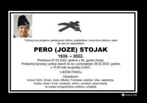 Preminuo Pero Stojak