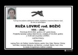 Preminula Ruža Lovrić