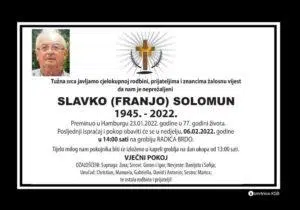 Preminuo Slavko Solomun