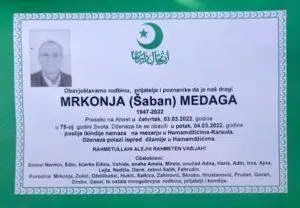 Preminuo Medaga Mrkonja
