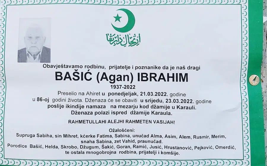 Preminuo Ibrahim Bašić