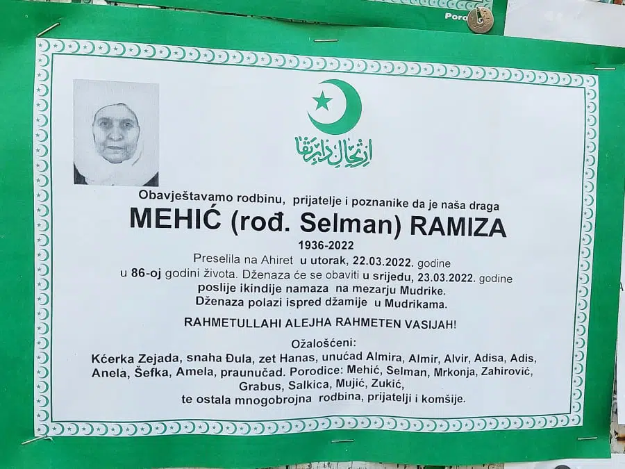 Preminula Ramiza Mehić