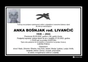 Preminula Ana Bošnjak