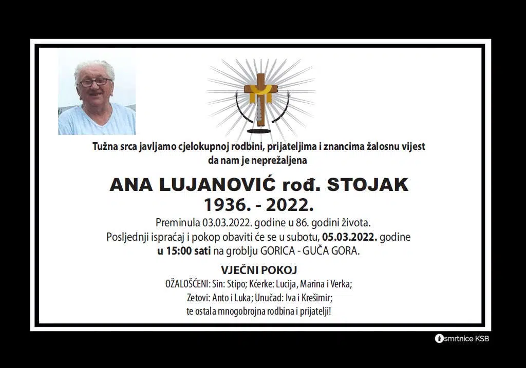 Preminula Ana Lujanović