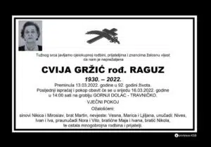 Preminula Cvija Gržić