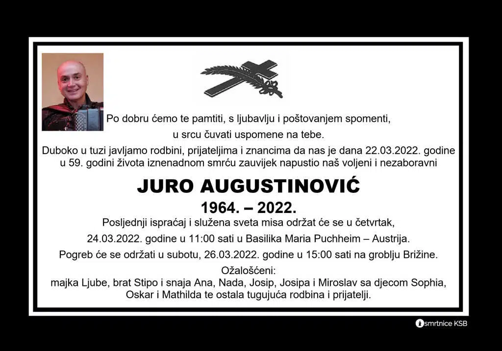 Preminuo Juro Augustinović