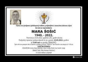 Preminula Mara Šošić