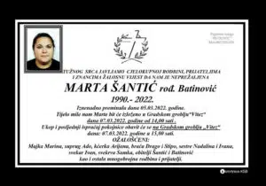 Preminula Marta Šantić