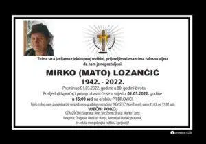 Preminuo Mirko Lozančić