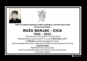 Preminula Ruža Banjac - Cica