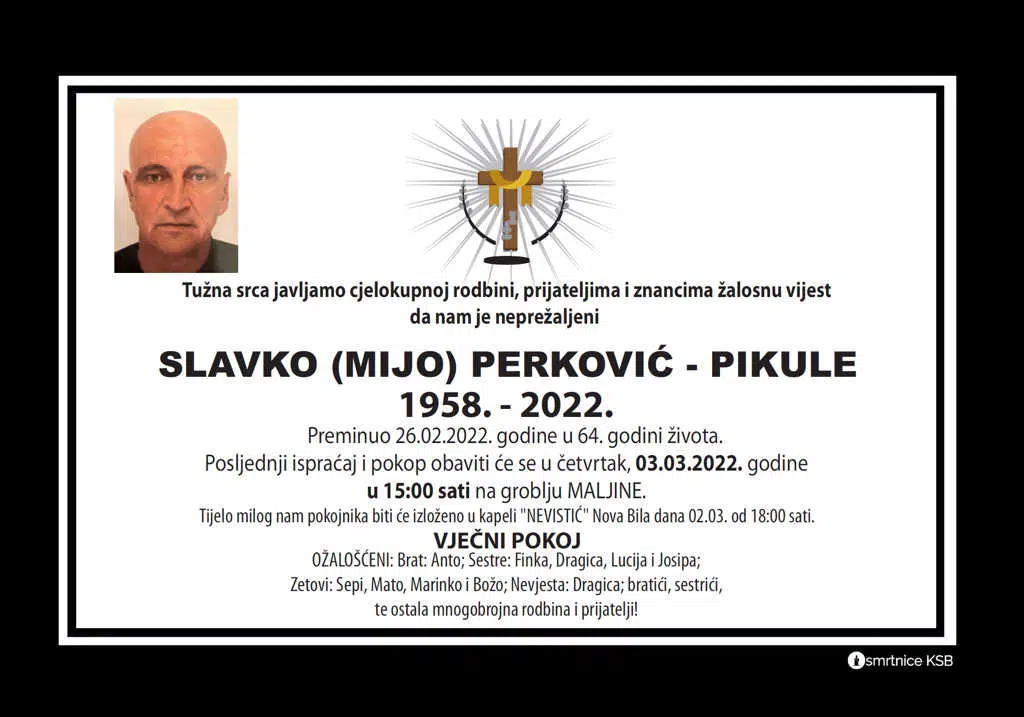 Preminuo Slavko Perković – Pikule