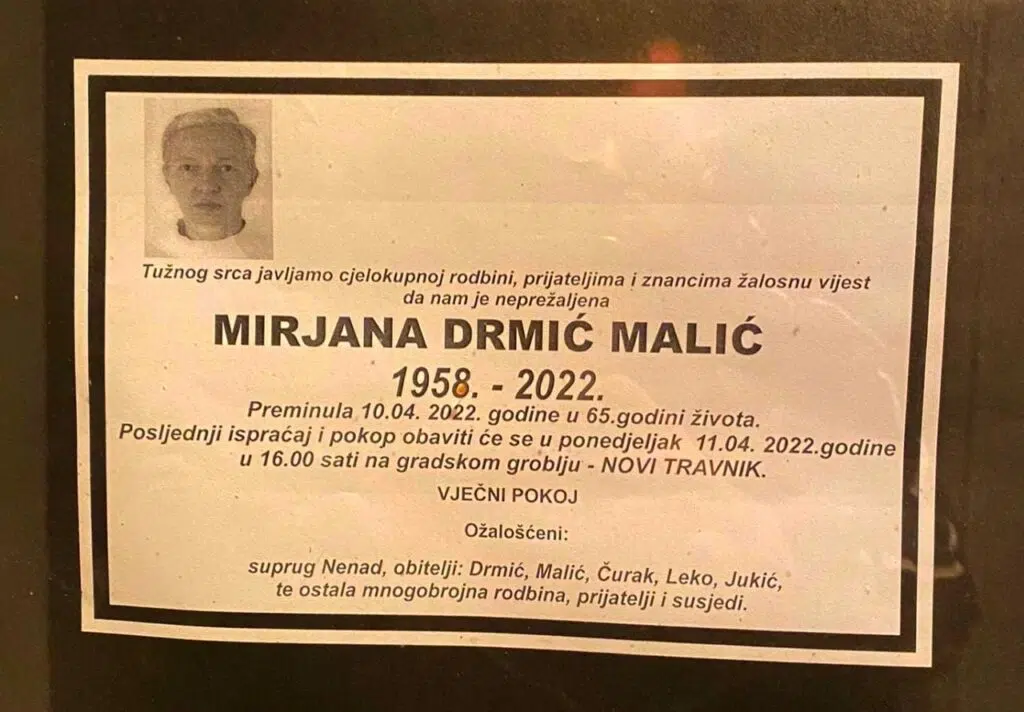 Danas posljednji ispraćaj profesorici Mirjani Drmić Malić