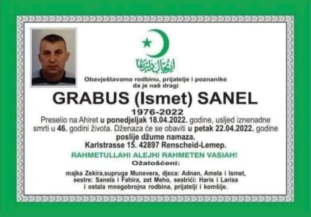 Preminuo Sanel Grabus