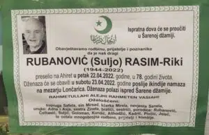 Preminuo Rasim-Riki Rubanović