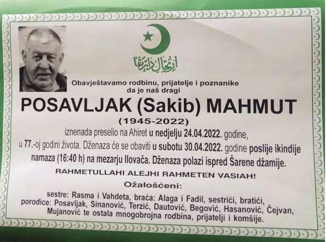 Preminuo Mahmut Posavljak