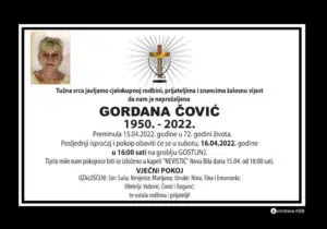 Preminula Gordana Čović