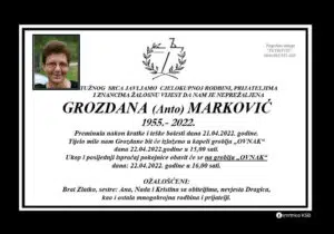 Preminula Grozdana Marković