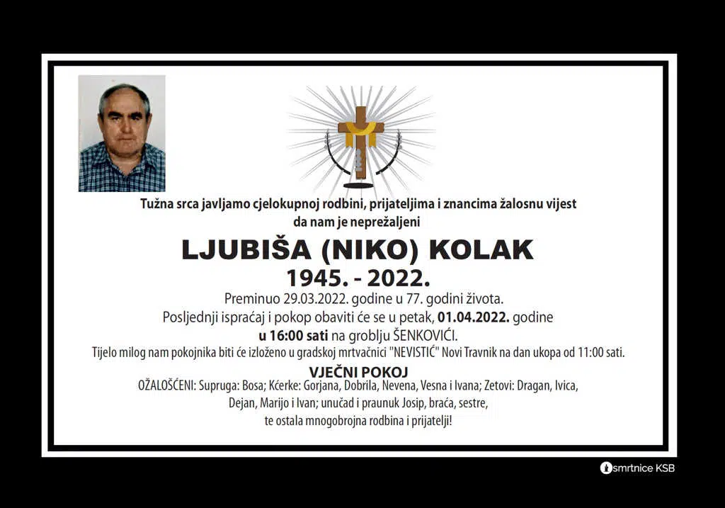 Preminuo Ljubiša Kolak