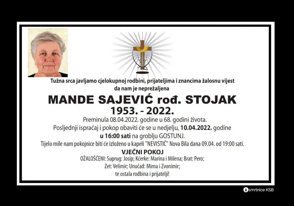 Preminula Mande Sajević