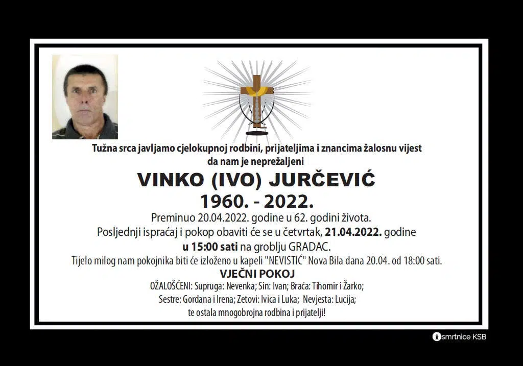 Preminuo Vinko Jurčević