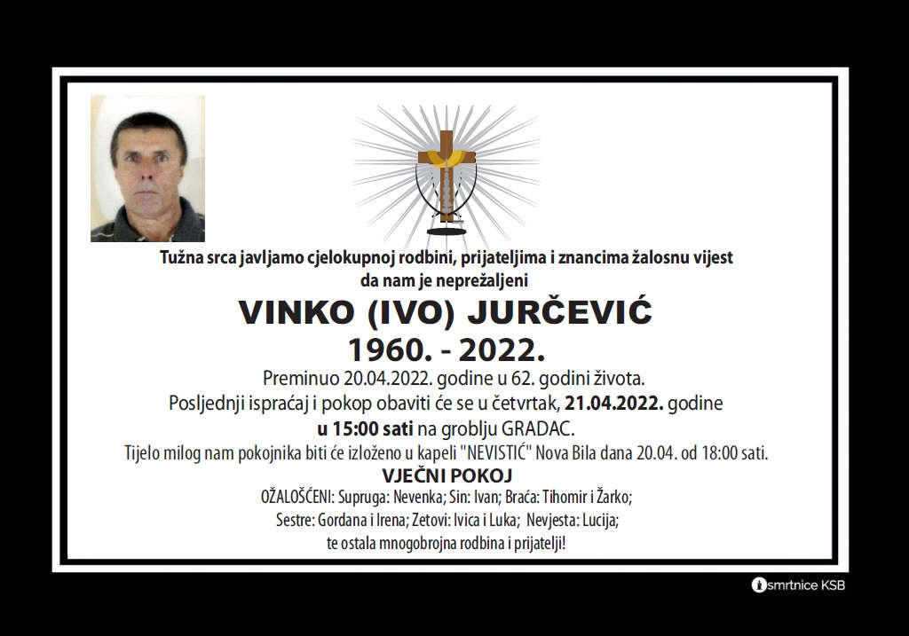 preminuo vinko jurčević
