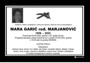 Preminula Mara Garić