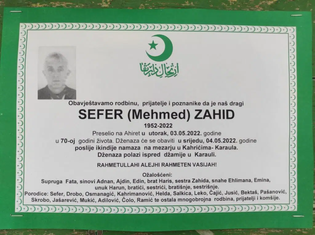 Preminuo Zahid Sefer