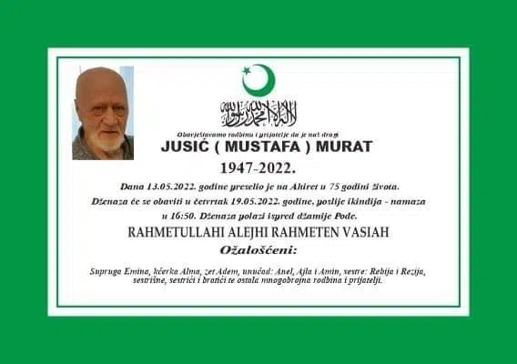 Preminuo Murat Jusić