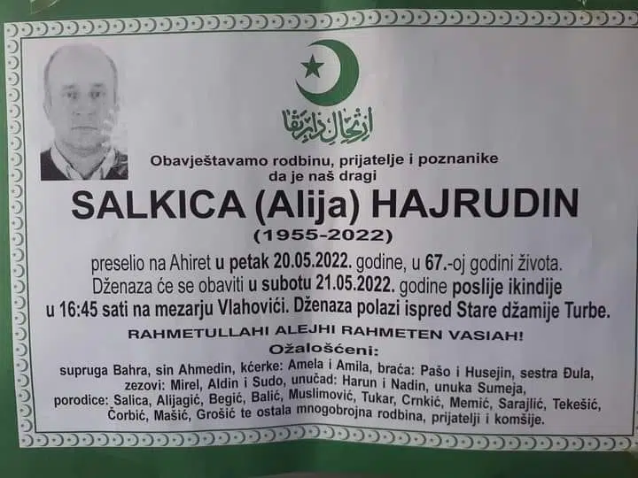 Preminuo Hajrudin Salkica