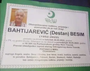 Preminuo Besim Bahtijarević